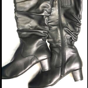 David Tate Leather Bunched Calf Boots